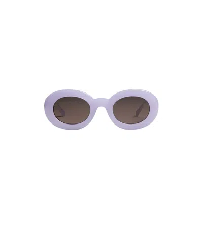 Jacquemus Logo Sunglasses In Purple