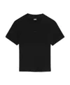 Jacquemus Black Fitted T-shirt With Logo Patch In Stretch Cotton Woman In Black