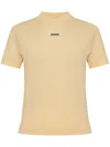 Jacquemus Stretch-cotton Grosgrain Logo T-shirt In Neutrals