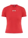 Jacquemus Ribbed Neckline Crew Neck Short Sleeves In Red