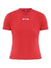 Jacquemus Ribbed Neckline Crew Neck Short Sleeves In Red