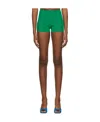 Jacquemus Le Short Basgia Green Ribbed Shorts In Brown