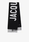Jacquemus Logo Wool Fringed Scarf In Black