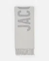 Jacquemus Le Charpe Logo Virgin Wool Scarf In Grey