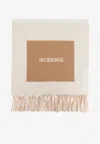 Jacquemus Logo Wool Scarf In White