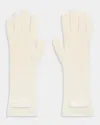 Jacquemus Ribbed Wool Gloves With Grosgrain Logo Detail In Neutral