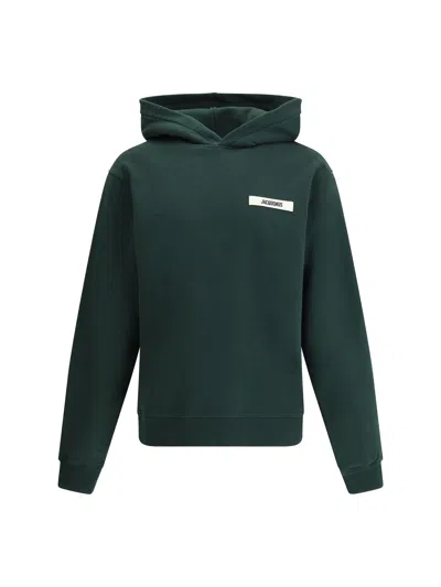 Jacquemus Gros-grain Hoodie In Green