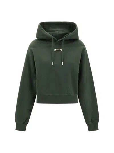 Jacquemus Logoed Hoodie In Green