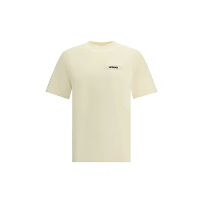 Jacquemus Le T-shirt Gros Grain Beige T-shirt With Logo Patch On The Front In Cotton Man In Neutral