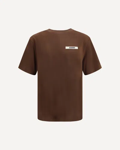 Jacquemus Le T-shirt Gros Grain Cotton T-shirt In Brown