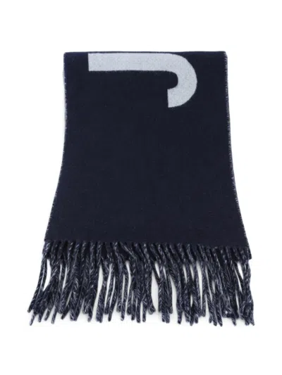 Jacquemus Logo-embellishment Fringed Scarf In Gray