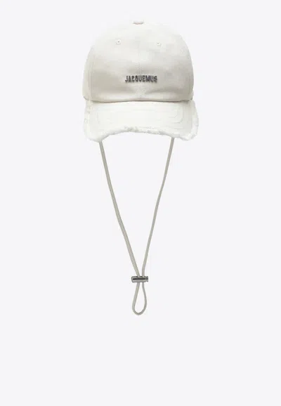 Jacquemus Logo-embroiderd Baseball Cap In White