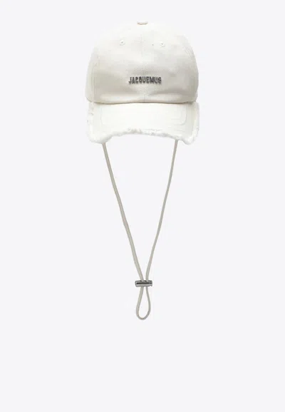 Jacquemus Logo-embroiderd Baseball Cap In White