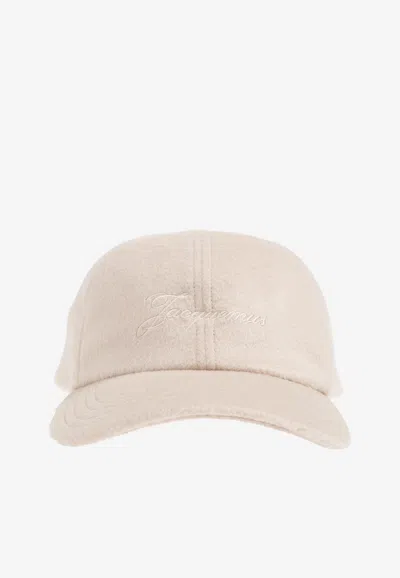 Jacquemus Logo-embroidered Baseball Cap In Neutral