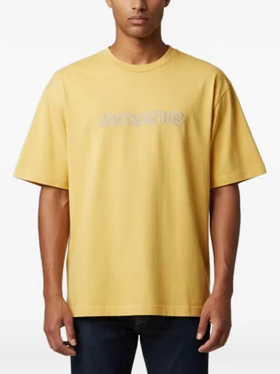 Pre-owned Jacquemus Logo-embroidered T-shirt In Yellow