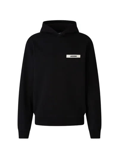 Jacquemus Hoodie Sweater With Minimalist Design And Subtle Branding In Black