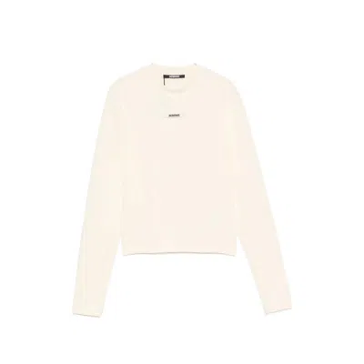 Jacquemus Logo-patch Long-sleeve T-shirt In White