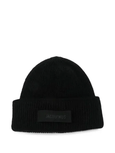 Jacquemus Men Black Round Crown Turn-up Brim Logo Patch To The Front