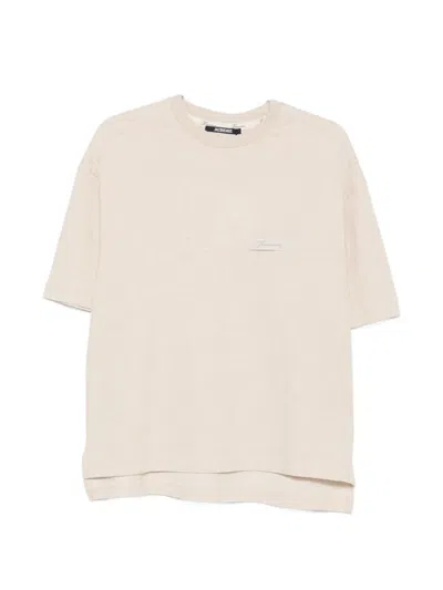 Jacquemus Logo-patch Short-sleeve T-shirt In Neutral