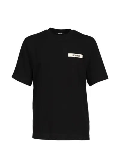 Jacquemus Minimalist Short-sleeve T-shirt With Crew Neckline In Black