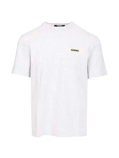 Jacquemus Grosgrain Crewneck T-shirt Short Sleeves In White