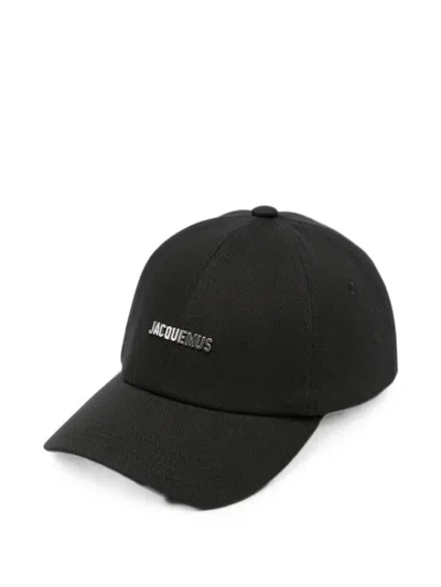 Jacquemus Logo-plaque Baseball Cap In Black