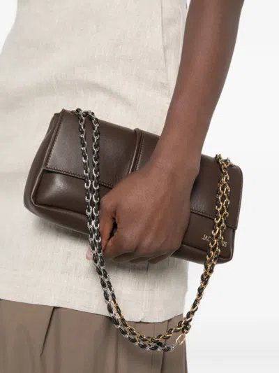 Jacquemus Logo-plaque Chain-link Shoulder Bag In Brown