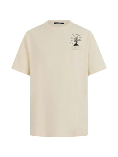Jacquemus Logo-print Cotton T-shirt In Neutral