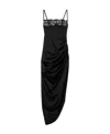 Jacquemus Embellished Neckline Ruched Spaghetti Straps In Black