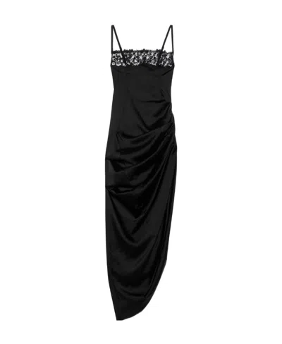 JACQUEMUS JACQUEMUS LONG ASYMMETRIC LINGERIE DRESS