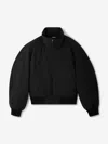 Jacquemus Stretch Cotton Blend Jacket With Zip And High Collar In Black
