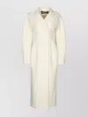 Jacquemus Long Coat With Notched Lapel And Vent In Neutral