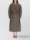 Jacquemus Long Double-breasted Coat Belted Waist In Brown