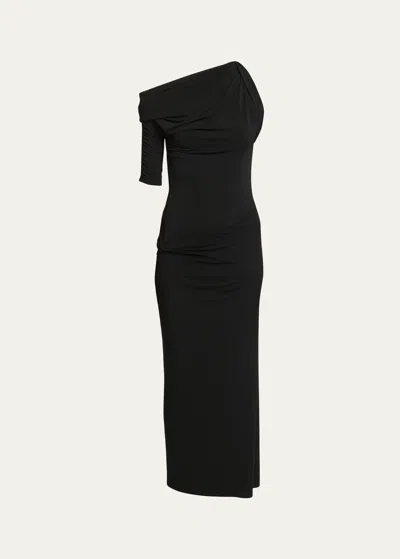 JACQUEMUS LONG DRAPED DRESS