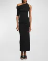 Jacquemus La Robe Drapeado In Black