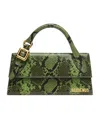 Jacquemus Python-embossed Leather Le Chiquito Long Shoulder Bag In Green