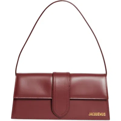 Jacquemus Le Bambino Long Leather Shoulder Bag In Dark Burgundy 495
