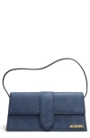 Jacquemus Le Bambino Long Leather Shoulder Bag In Blue