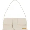 Jacquemus Long Le Bambino Leather Shoulder Bag In Light Greige 140