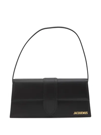 Jacquemus Le Bambino Long Black Shoulder Bag With Removable Shoulder Strap In Leather Woman