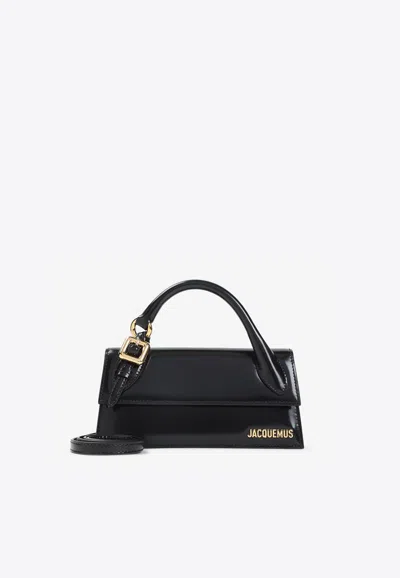 Jacquemus Long Le Chiquito Boucle Top Handle Bag In Black