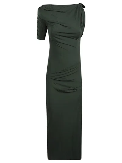 Jacquemus Long-length One-sleeve Dress In Green