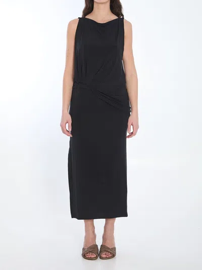 Jacquemus Long Peplo Dress In Black