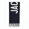 Jacquemus Long Rectangular Wool Scarf With Bold Lettering In Black