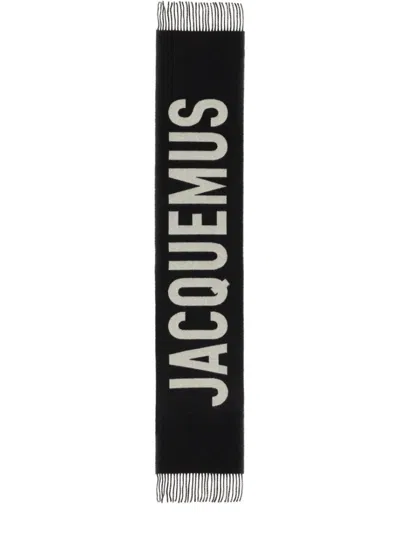 JACQUEMUS LONG RECTANGULAR WOOL SCARF WITH LOGO