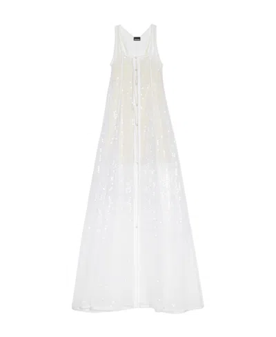 Jacquemus Long Ribbon Dress In White