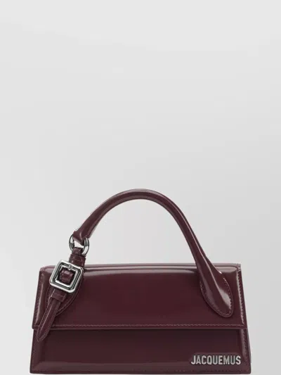 Jacquemus Long Shoulder Bag Featuring Buckle Detail In Burgundy