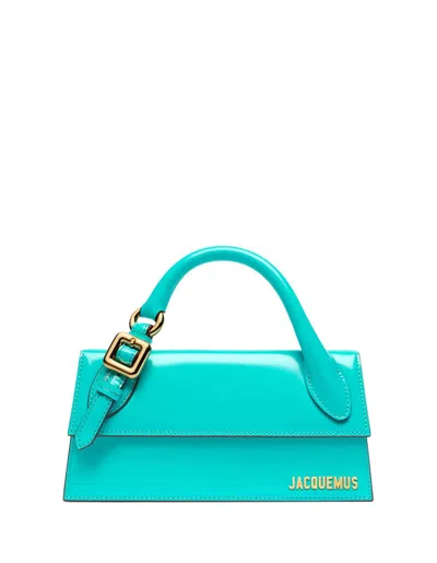 Jacquemus Turquoise Le Chiquito Long Boucle Leather Top-handle Bag