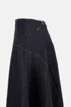 Jacquemus The Triangle De Nimes Flared Denim Skirt In Blue