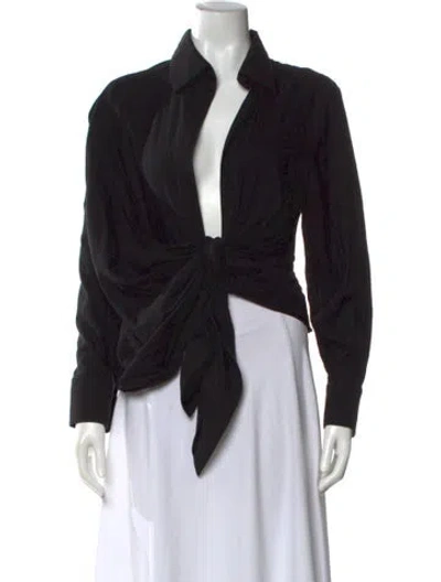 Pre-owned Jacquemus Long Sleeve Blouse In Black
